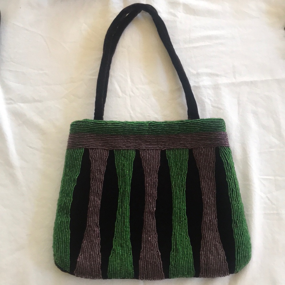 Beaded bag 9” wide by 8” long